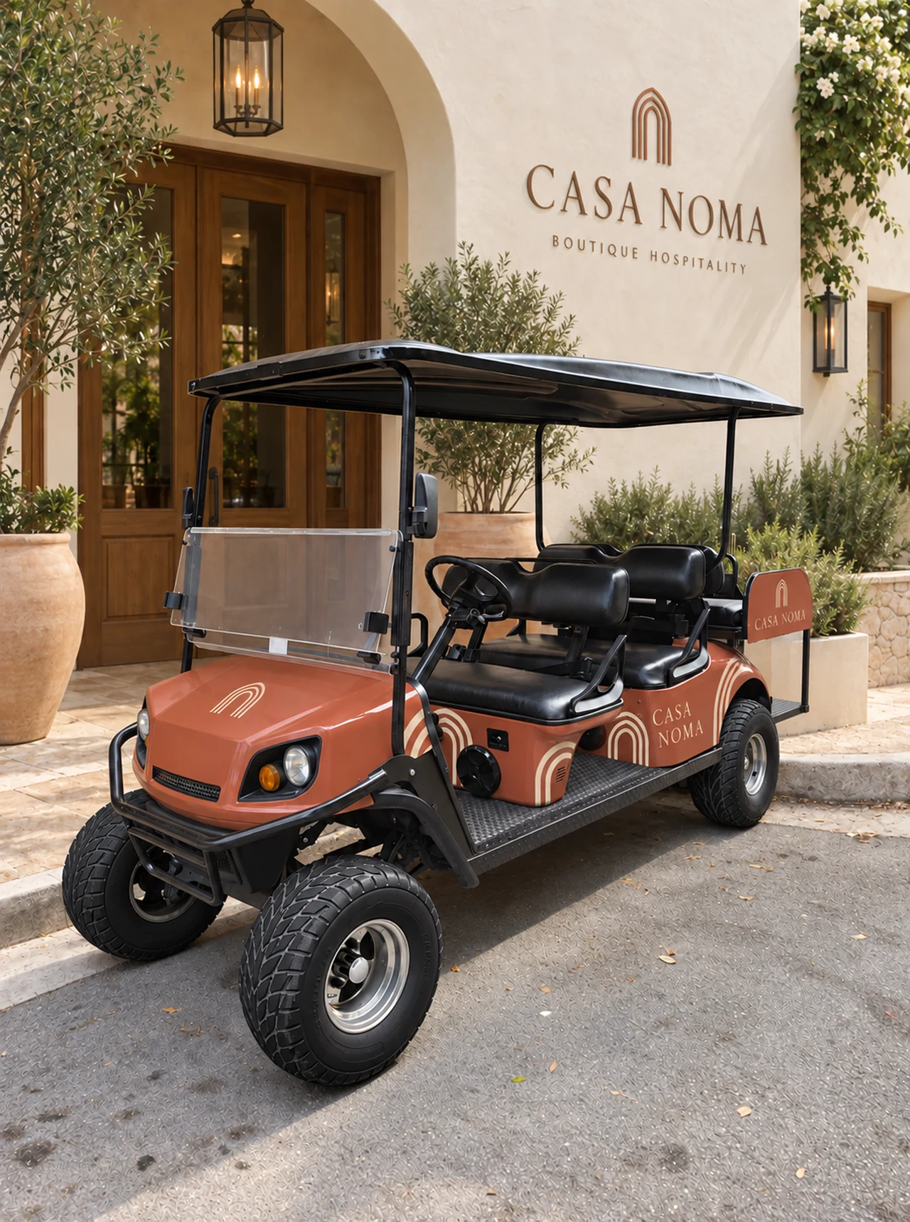 AI-generated CASA NOMA wrap concept on an open CityCarts vehicle